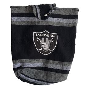 EUC Las Vegas Raiders NFL Cinch Bah‎ Backpack Woven Style Black White Striped